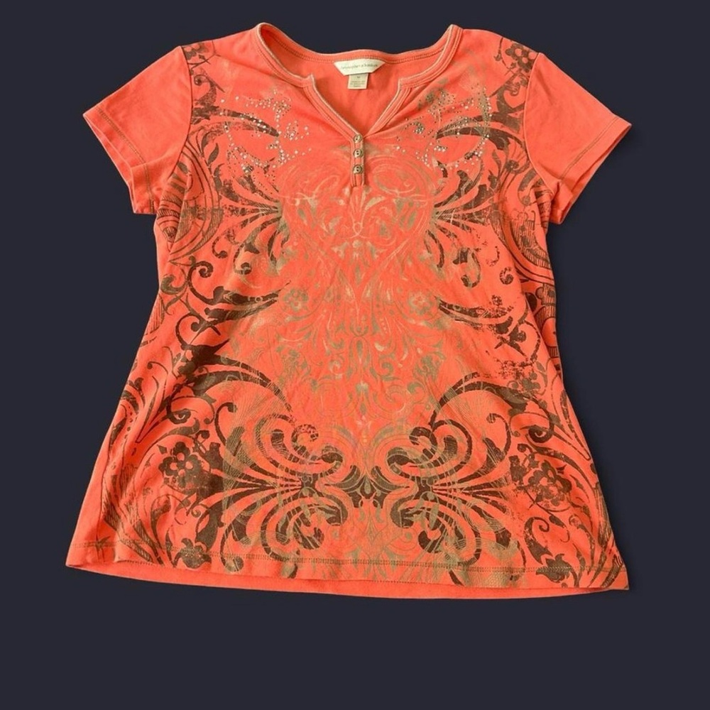 Christopher & Banks Coral Short Sleeve Tee